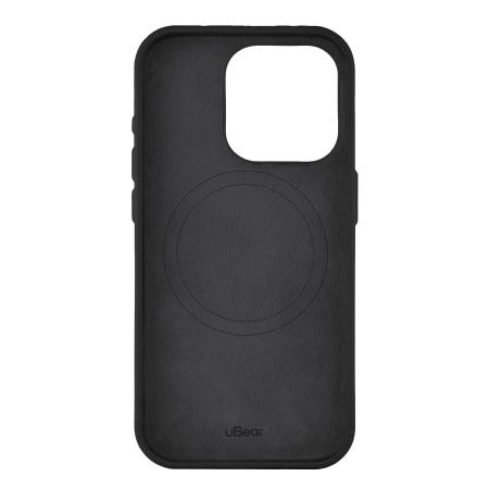 Чехол защитный uBear Capital Leather Case iPhone 15 Pro Max MagSafe, черный