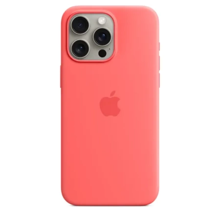 Чехол оригинальный силиконовый MagSafe iPhone 15 Pro Max, гуава