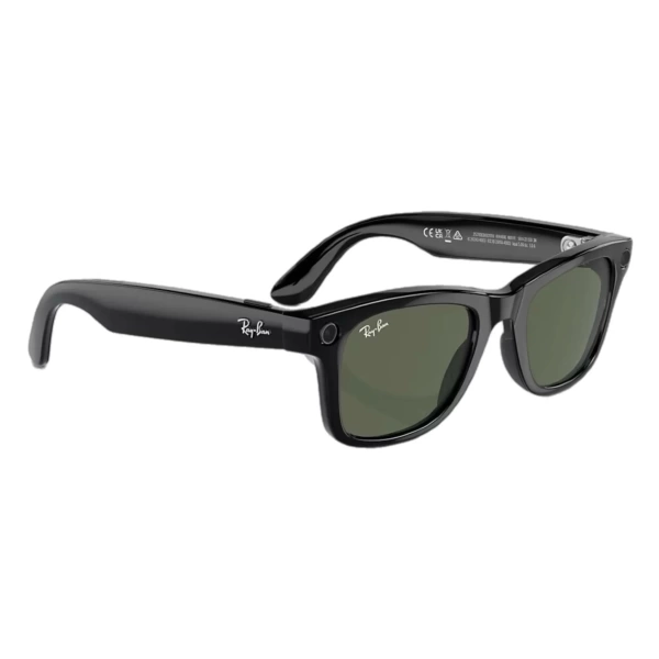 Ray-Ban Meta Wayfarer RW4008 (Глянцевая черная оправа, линзы зеленые), размер L