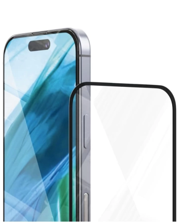 Стекло защитное 2.5D "vlp" D3O Glass для iPhone 16 Pro с черной рамкой