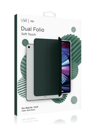 Чехол "vlp" Dual Folio для iPad 10, темно-зеленый