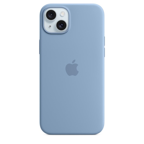 Чехол силиконовый MagSafe iPhone 15 Plus, голубой