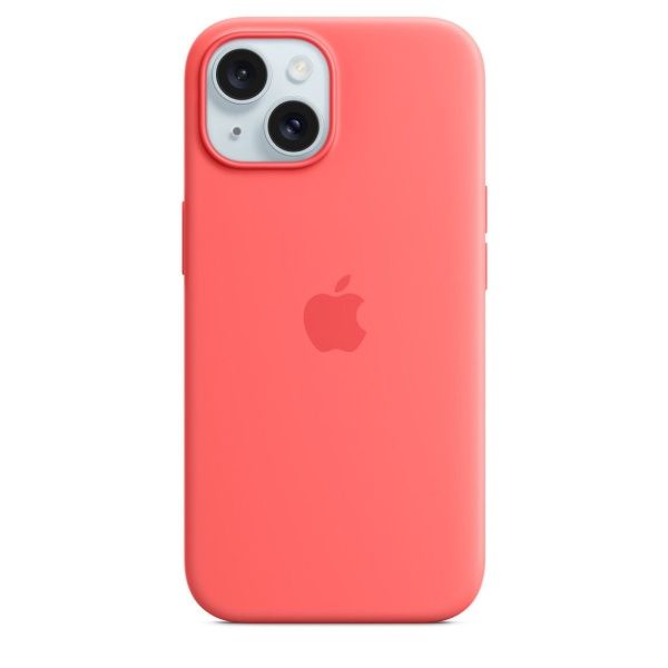 Чехол силиконовый MagSafe iPhone 15, гуава