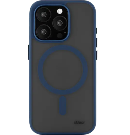 Чехол защитный uBear Cloud Mag Case, iPhone 15 Pro, MagSafe, синий