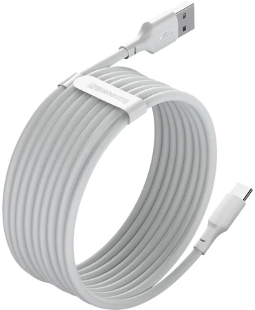 Кабель USB BASEUS Simple Wisdom Data Cable Kit 2шт USB - Type-C, 5A, 40W, 1.5 м, белый