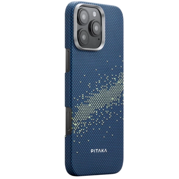 Чехол Pitaka Fusion Weaving MagEZ Case 4 для iPhone 16 Pro, синий/зеленый