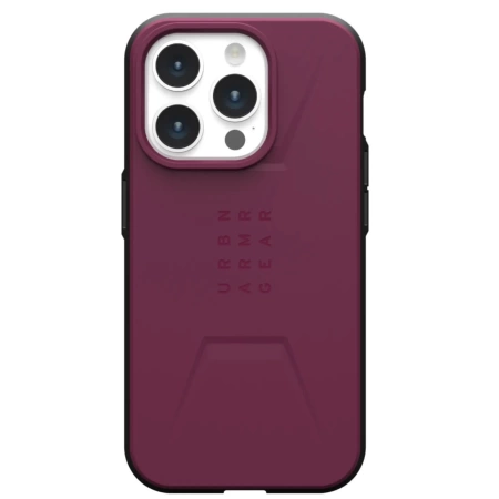 Чехол с поддержкой Magsafe UAG Civilian iPhone 15 Pro Max, бордовый