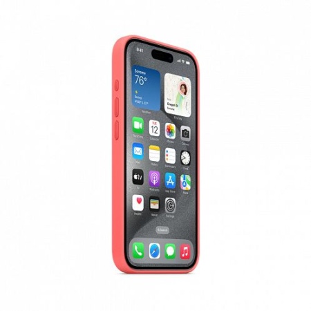 Чехол силиконовый MagSafe iPhone 15 Pro Max, гуава