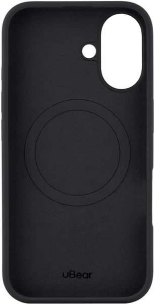 Чехол силиконовый MagSafe uBear iPhone 16, черный