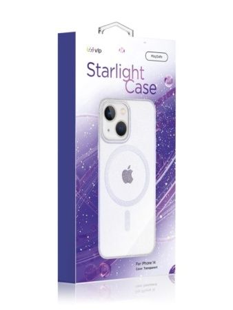 Чехол защитный "vlp" Starlight Case with MagSafe для iPhone 14, прозрачный