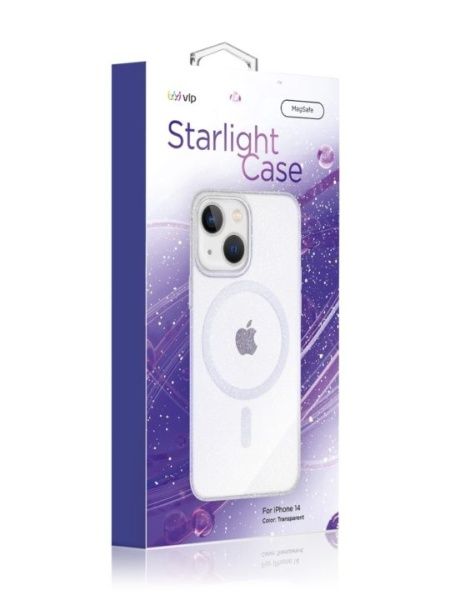 Чехол защитный "vlp" Starlight Case with MagSafe для iPhone 14, прозрачный