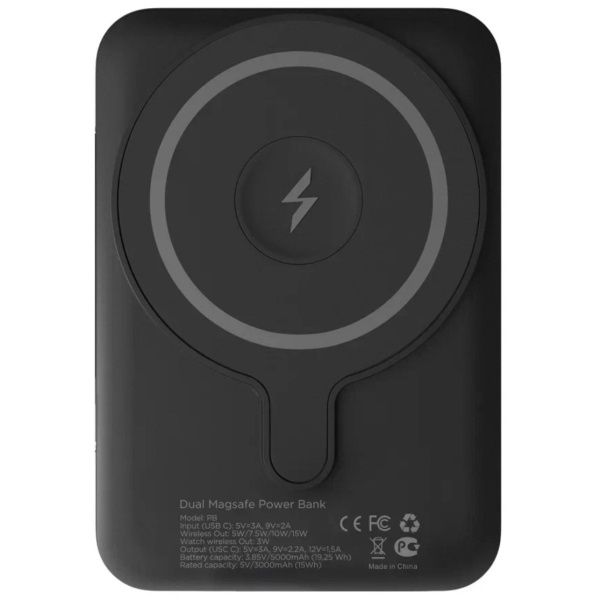 Аккумулятор внешний «vlp» Magsafe PowerBank 5000 mAh, USB-C (Черный)