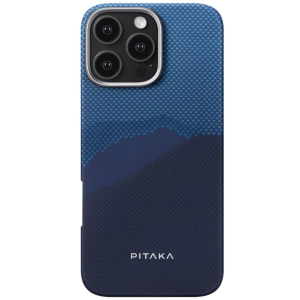 Чехол Pitaka Fusion Weaving MagEZ Case 4 для iPhone 16 Pro Мах, синий
