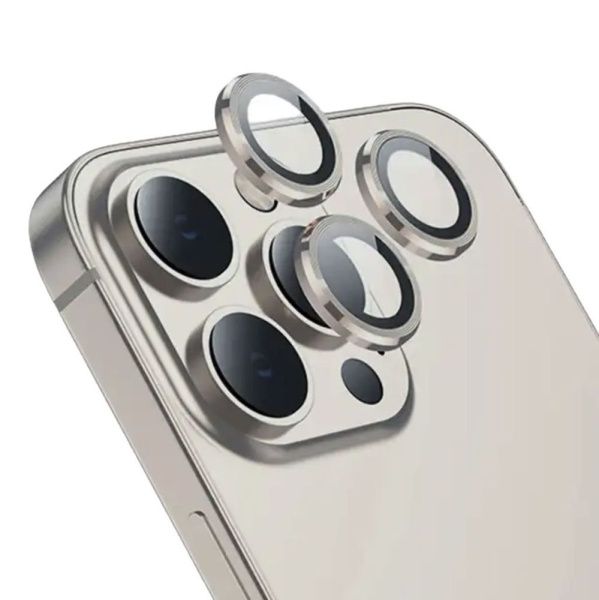 Защитное стекло камеры LITO iPhone 15 Pro/15 Pro Max, натуральный титан