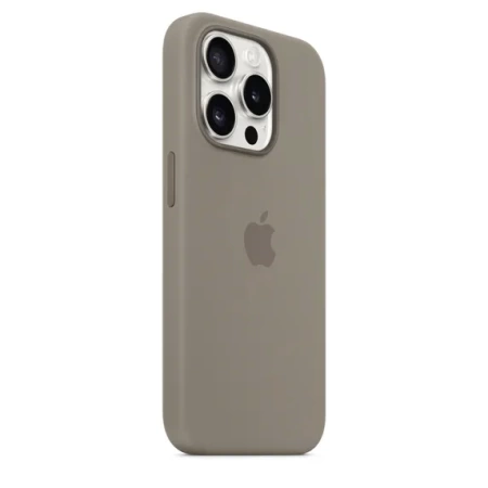 Чехол оригинальный силиконовый MagSafe iPhone 15 Pro, натуральный титан
