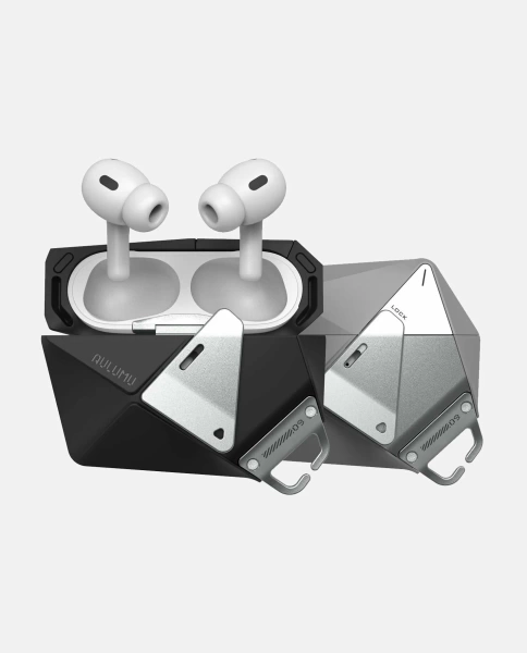 Рельефный чехол Aulumu А09 для AirPods Pro, черный