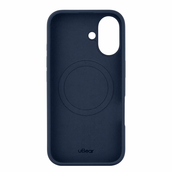 Чехол силиконовый MagSafe uBear iPhone 16, темно-синий