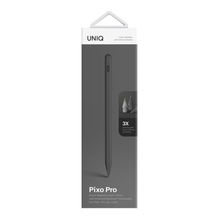 Стилус Uniq PIXO PRO Magnetic Stylus for iPad (with wireless charging), темно-серый