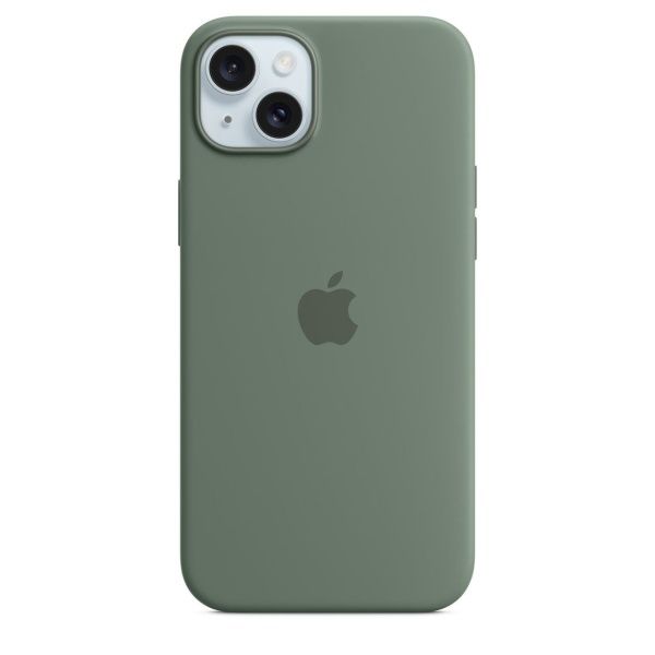 Чехол силиконовый MagSafe iPhone 15 Plus, зеленый