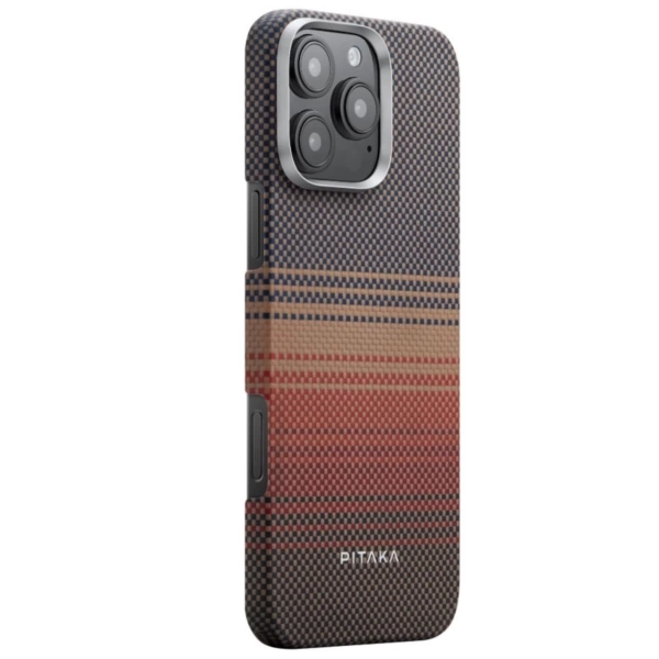 Чехол Pitaka Fusion Weaving MagEZ Case 4 для iPhone 16 Pro Мах, фиолетовый/оранжевый