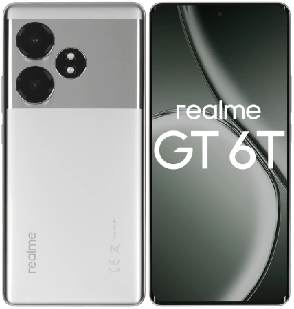 Смартфон realme GT 6T 8/256 ГБ, зеркальный серебряный