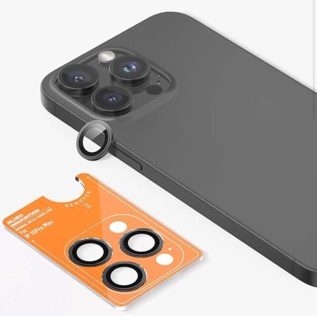 Защитное стекло камеры BlueO на iPhone 15 Pro, черный