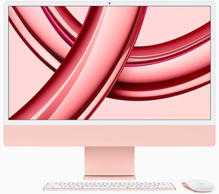 Моноблок Apple iMac 24" Retina 4,5K, M3 (8C CPU, 10C GPU, 2023), 8 ГБ, 256 ГБ SSD, розовый