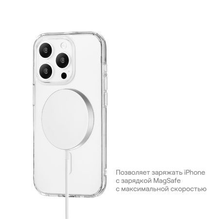 Чехол защитный uBear Real Mag Case, iPhone 15 MagSafe, прозрачный