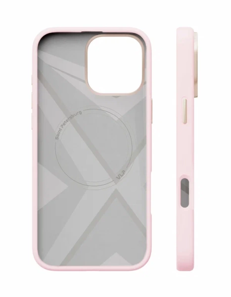Чехол защитный “vlp” Aster Pro Case с MagSafe для iPhone 16 Pro, розовый