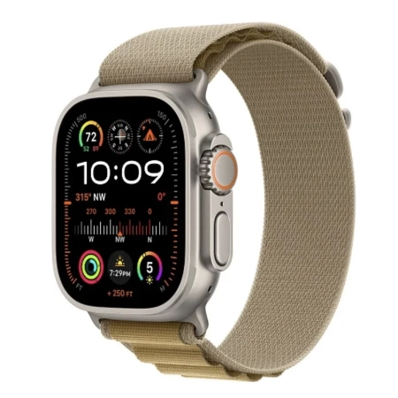 Apple Watch Ultra 2 2024 49 мм, корпус из натурального титана, ремешок Alpine песочного цвета, размер M
