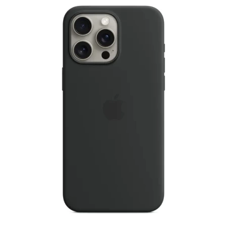 Чехол оригинальный силиконовый MagSafe iPhone 15 Pro Max, черный