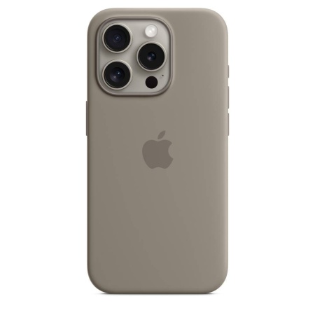 Чехол оригинальный силиконовый MagSafe iPhone 15 Pro Max, натуральный титан
