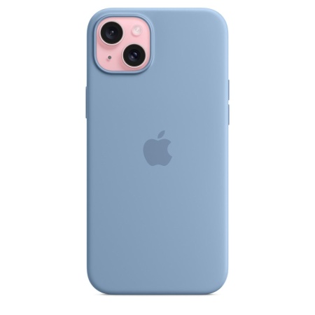Чехол силиконовый MagSafe iPhone 15 Plus, голубой