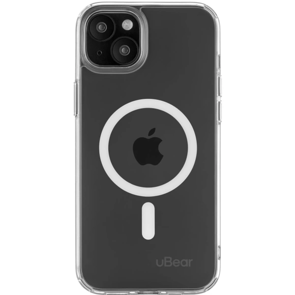 Чехол защитный uBear Real Mag Case, iPhone 15 Plus MagSafe, прозрачный