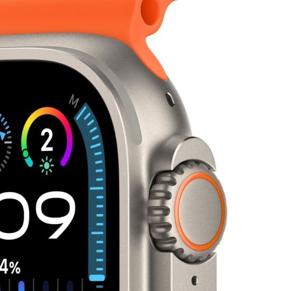 Apple Watch Ultra 2 49 мм, ремешок Ocean оранжевого цвета