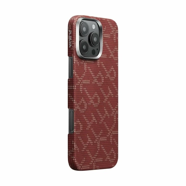 Чехол Pitaka Aries Tactile Woven Case для iPhone 16 Pro Max, красно-золотой