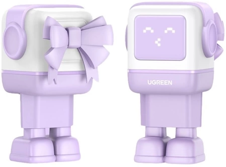 Сетевое зарядное устройство UGREEN UNO 65W USB-A+2xUSB-C Robot, фиолетовый