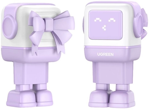 Сетевое зарядное устройство UGREEN UNO 65W USB-A+2xUSB-C Robot, фиолетовый