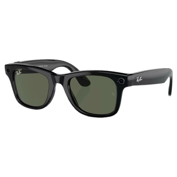 Ray-Ban Meta Wayfarer RW4008 (Глянцевая черная оправа, линзы зеленые), размер L