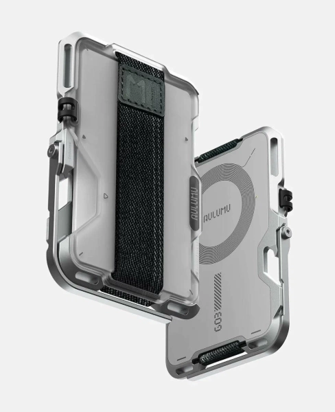 Картхолдер Aulumu G03 MagSafe, многофункциональный магнитный кошелек, полупрозрачный белый