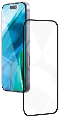 Стекло защитное 2.5D "vlp" D3O Glass для iPhone 16 Pro с черной рамкой