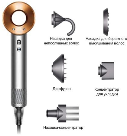 Фен Dyson Supersonic HD08, никель/медь (Nickel/Copper)