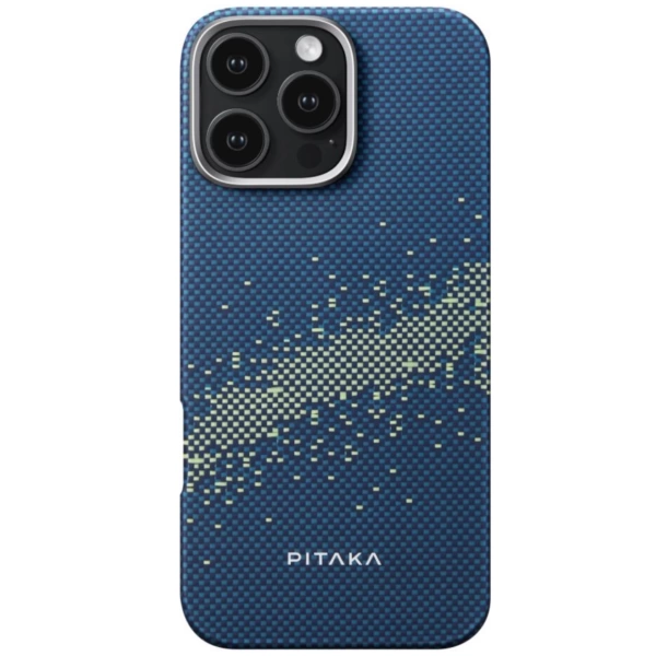 Чехол Pitaka Fusion Weaving MagEZ Case 4 для iPhone 16 Pro, синий/зеленый