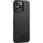 Чехол Pitaka MagEZ Case 4 iPhone 15 Pro, черно-серый, тонкое плетение
