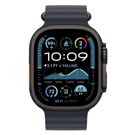 Apple Watch Ultra 2 2024 49 мм, корпус из черного титана, ремешок Ocean темно-синего цвета