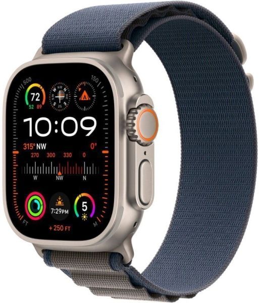 Apple Watch Ultra 2 49 мм, ремешок Alpine синего цвета, размер L
