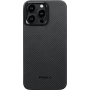 Чехол Pitaka MagEZ Case 4 iPhone 15 Pro, черно-серый, тонкое плетение