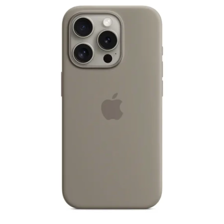 Чехол оригинальный силиконовый MagSafe iPhone 15 Pro, натуральный титан