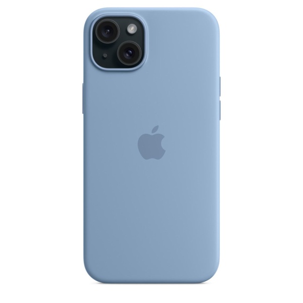 Чехол силиконовый MagSafe iPhone 15 Plus, голубой