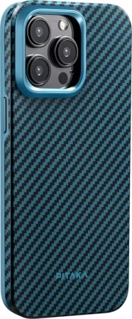 Усиленный чехол Pitaka MagEZ Pro 4 для iPhone 15 Pro, черно-синий